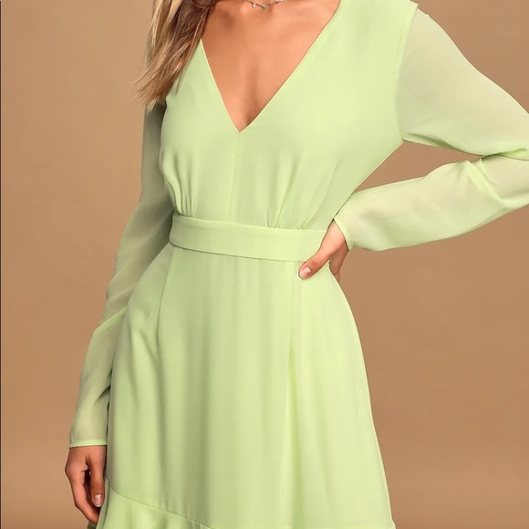 🆕 NWT Lulu’s Sway This Way Lime Green Dress - Picture 4 of 5